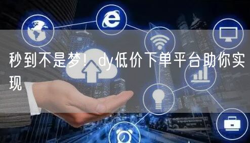 秒到不是梦！dy低价下单平台助你实现