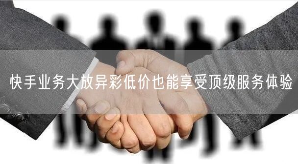 快手业务大放异彩低价也能享受顶级服务体验