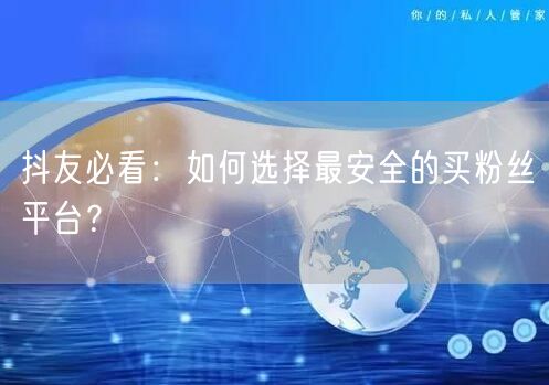 抖友必看：如何选择最安全的买粉丝平台？
