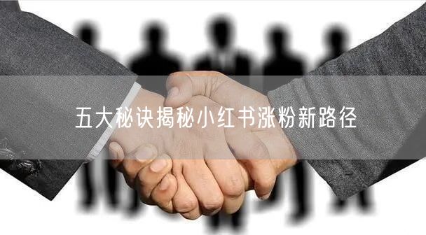 五大秘诀揭秘小红书涨粉新路径