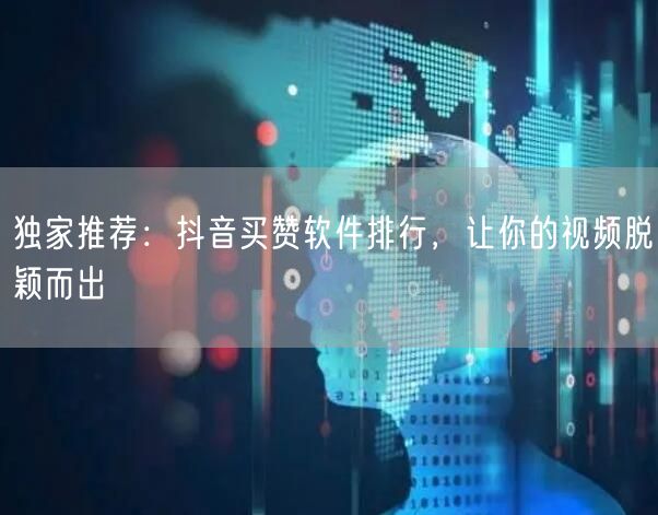 独家推荐：抖音买赞软件排行，让你的视频脱颖而出